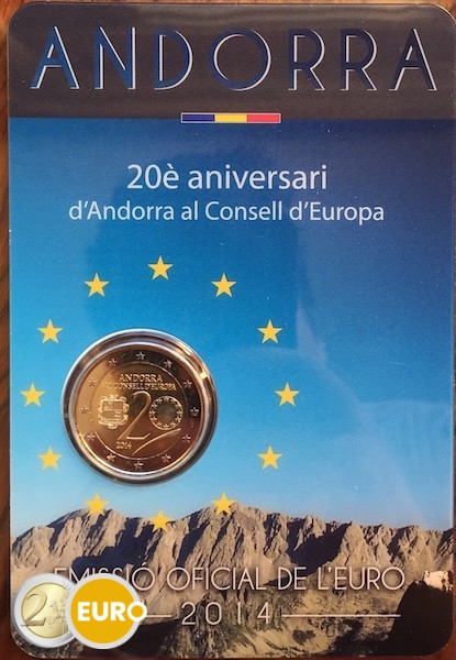 2 euro Andorra 2014 - Raad van Europa BU FDC Coincard