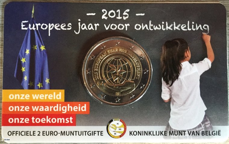 2 euro Belgium 2015 - Year for Development BU FDC Coincard NL