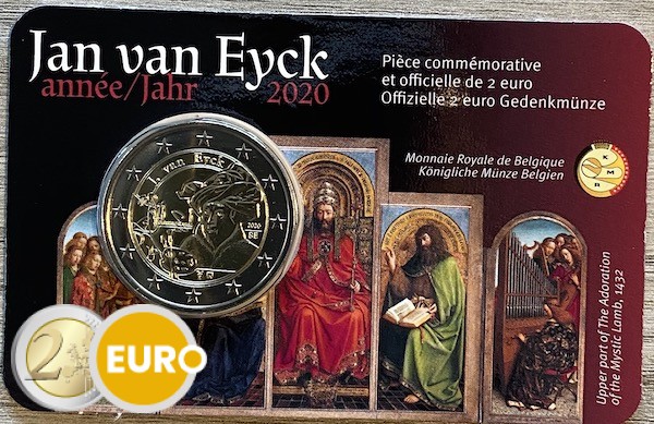 2 Euro Belgien 2020 - Jan Van Eyck Stgl. Coincard FR