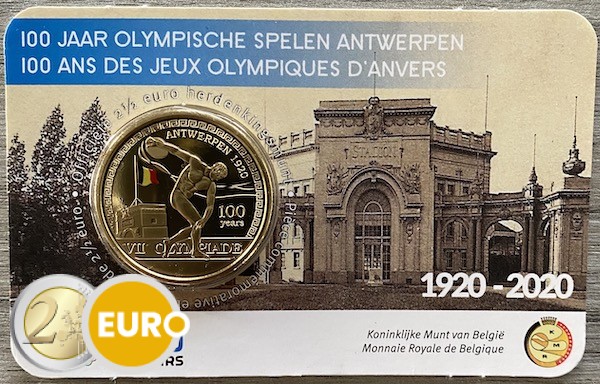 2,50 Euro Belgien 2020 - Antwerpener Olympische Spiele Stgl. Coincard Farbig