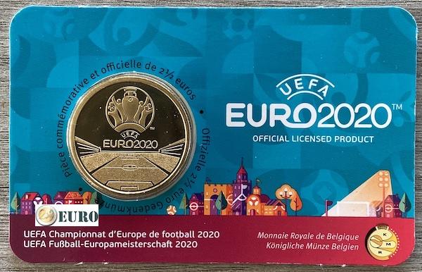 2,50 Euro Belgien 2021 - EM UEFA EURO 2020 BU FDC Coincard FR