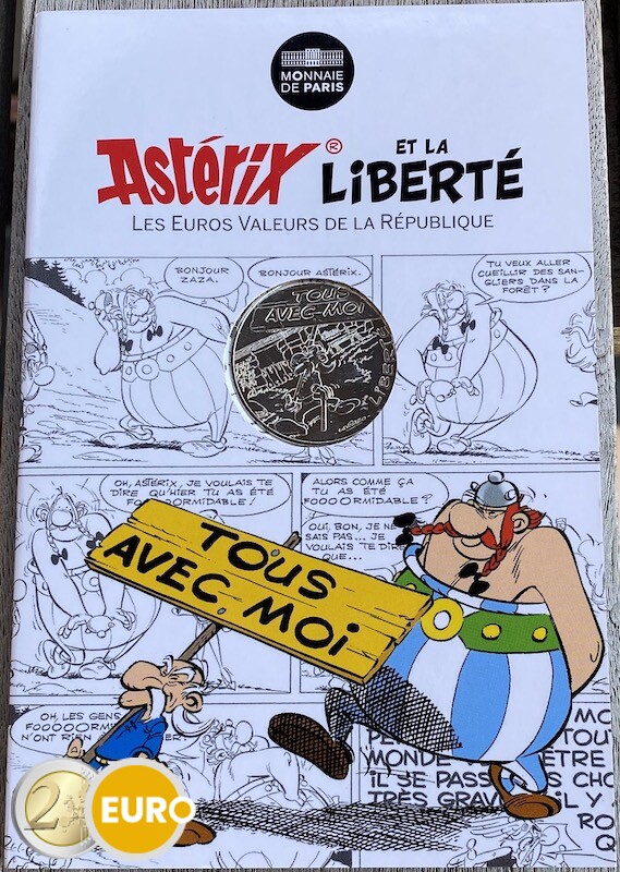 10 euro France 2015 - Asterix Liberté manifestation - in coincard
