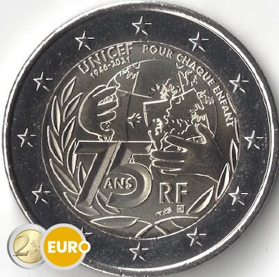 2 euro France 2021 - 75 years UNICEF UNC