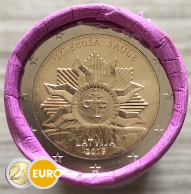 Roll 2 euro Latvia 2019 - Coat of Arms - Rising Sun