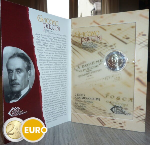 2 euro San Marino 2014 - Giacomo Puccini BU FDC