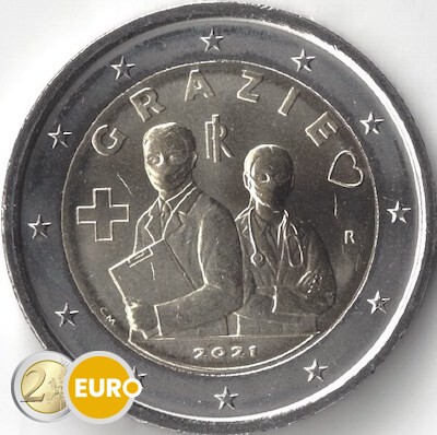 2 euros Italia 2021 - Grazie Profesiones sanitarias UNC