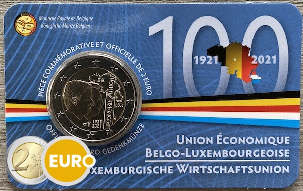 2 euro Belgien 2021 - Wirtschaftsunion BU FDC Coincard FR