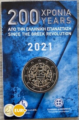 2 euros Grecia 2021 - Revolución griega BU FDC Coincard