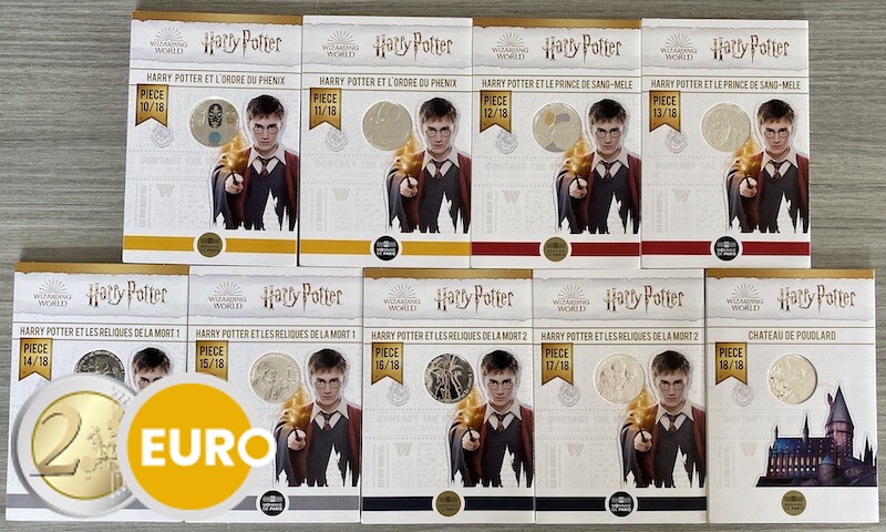 9 x 10 euro Frankreich 2021 - Harry Potter UNC Silber - Band 2