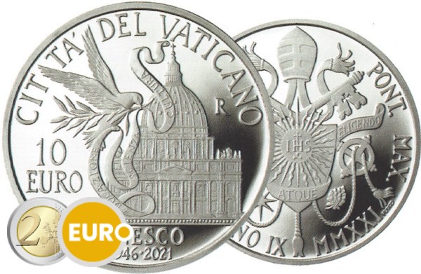 10 euro Vatikan 2021 - UNESCO PP BE Proof Silber