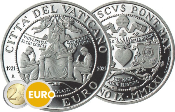 10 euro Vatikan 2021 - Universität Heiligen Herzen PP BE Proof Silber