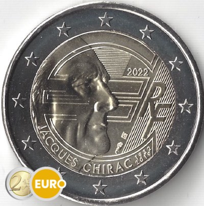 2 euro Frankreich 2022 - 20 Jahre Euro-Bargeld Jacques Chirac UNZ UNC