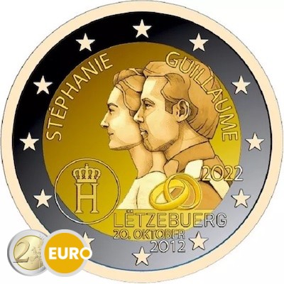 2 Euro Luxemburg 2022 - 10. Hochzeitstag Guillaume und Stephanie UNZ