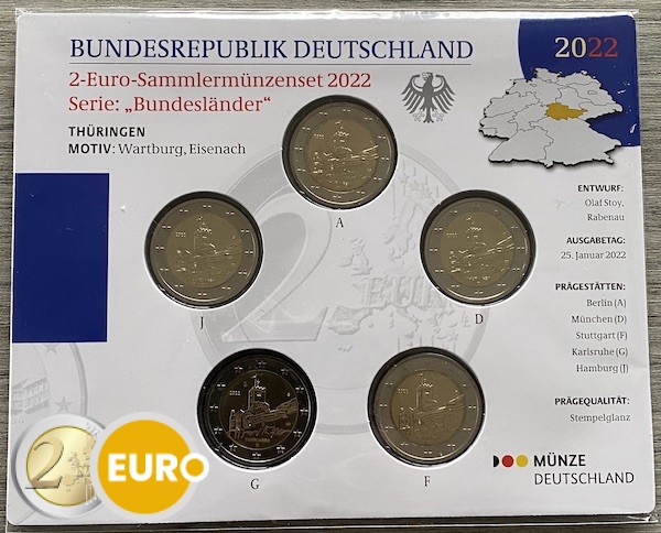 2 euro Germany 2022 - ADFGJ Thuringia BU FDC