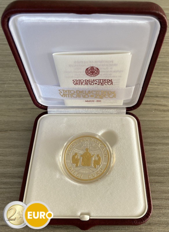 10 euros Vaticano 2021 - Universidad Sagrado Corazón BE Proof Plata y Oro