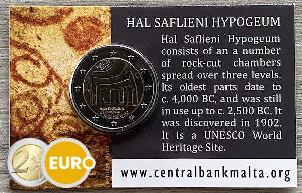 2 euros Malte 2022 - Hypogée de Hal Saflieni BU FDC Coincard