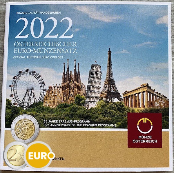 Euro set BU FDC Oostenrijk 2022 Erasmus