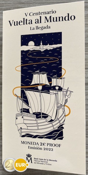 2 euros España 2022 - 500 años primera circunnavegación BE Proof
