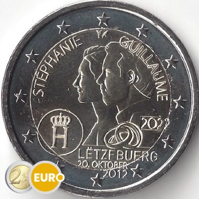 2 euro Luxembourg 2022 - 10 years wedding Guillaume and Stephanie UNC