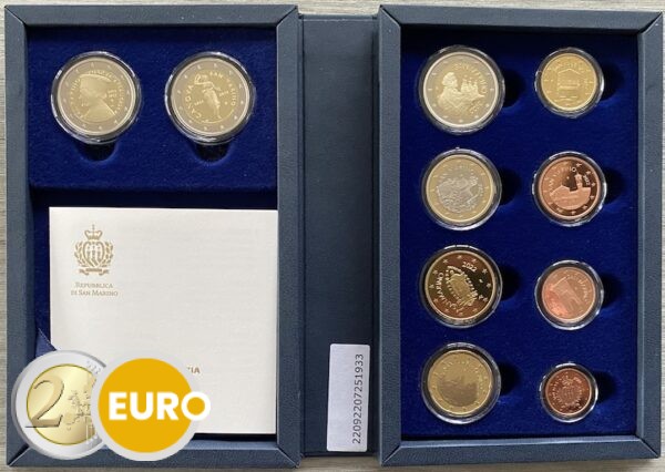 Serie de euro BE Proof San Marino 2022 + 2 x 2 euros conmemorativa