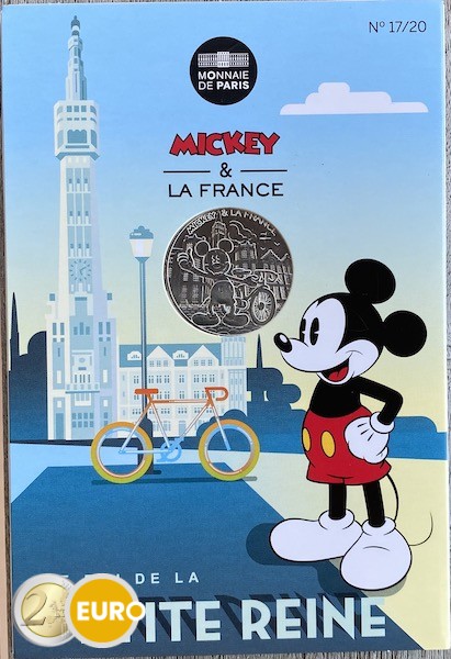 10 Euro Frankreich 2018 - Mickey Der König des Fahrrads - in Coincard