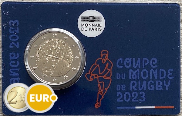 2 euro France 2023 - World Cup Rugby BU FDC Coincard