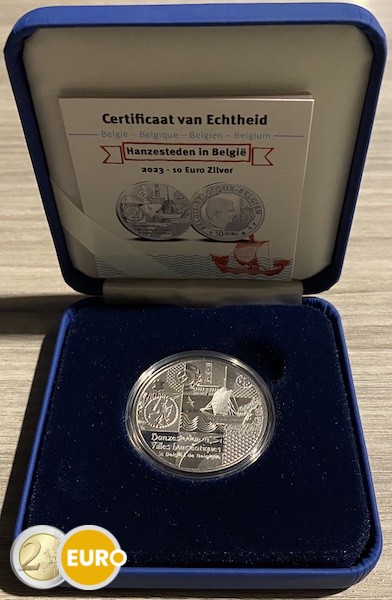 10 euros Bélgica 2023 – Ciudades Hanseáticas BE Proof Plata