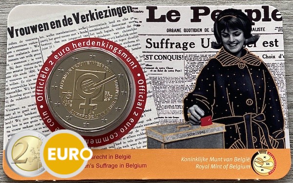 2 Euro Belgien 2023 - 75 Jahre Frauenwahlrecht Stgl. Coincard NL