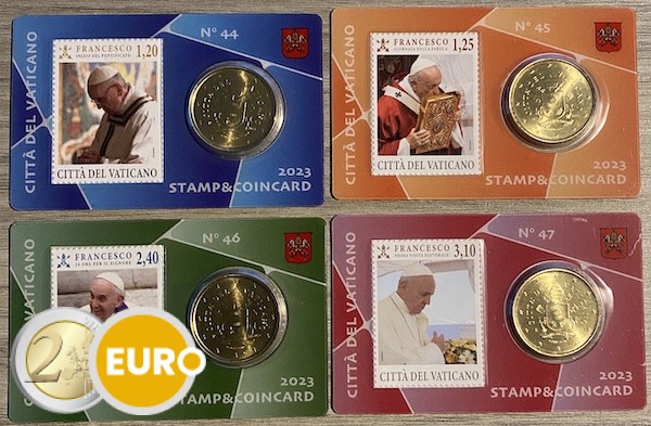 50 cent and stamp coincard Vatican 2023 - nr 44 + 45 + 46 + 47