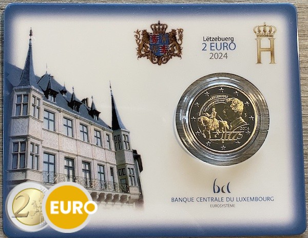 2 Euro Luxemburg 2024 - 175. Todestag von Großherzog Wilhelm II Stgl. Coincard Münzzeichen KNM