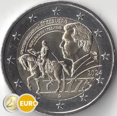 2 Euro Luxemburg 2024 - 175. Todestag von Großherzog Wilhelm II UNZ