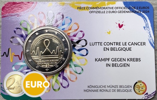 2 Euro Belgien 2024 - Kampf gegen den Krebs Stgl. Coincard FR