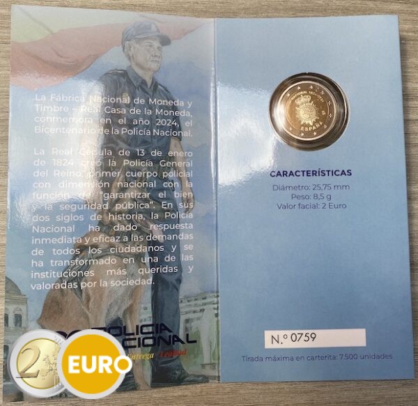 2 euros España 2024 - Cuerpo Nacional de Policía BE Proof