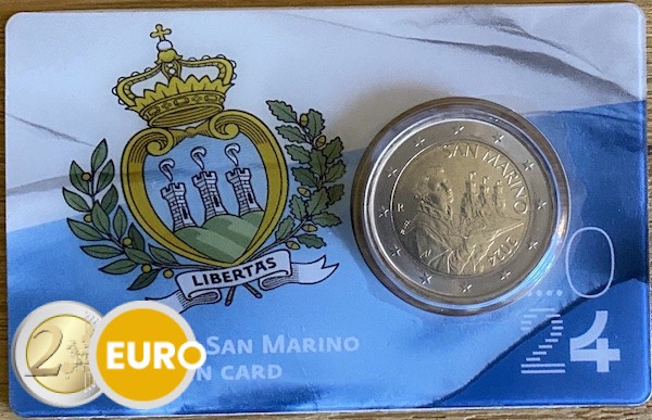2 euro San Marino 2024 - Saint Marinus BU FDC Coincard Flag