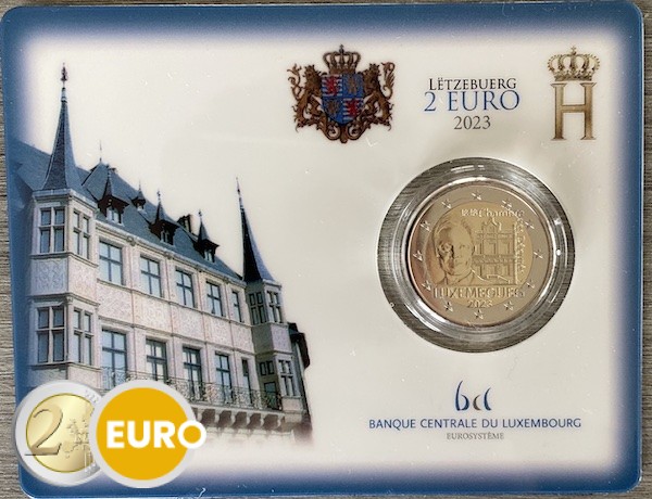 2 euros Luxembourg 2023 - 175 ans de la Chambre des députés BU FDC Coincard poinçon KNM - avec erreur