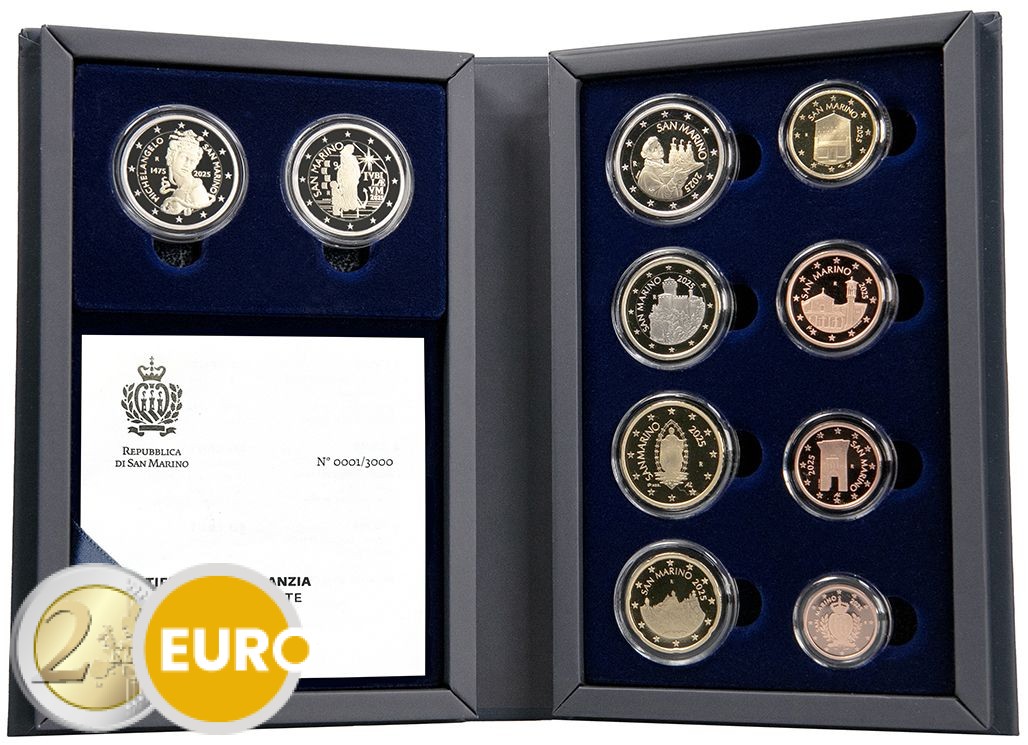 KMS PP San Marino 2025 + 2 x 2 Euro Heilige Jahr Michelangelo