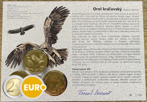 5 euros Eslovaquia 2025 - Aquila heliaca UNC con certificado de autenticidad