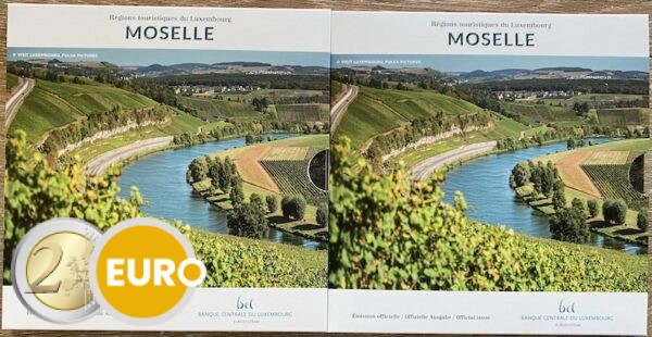 2 x Euro set BU FDC Luxemburg 2025 Moesel + 2 euro Henri + 2 euro Schumanverklaring foto
