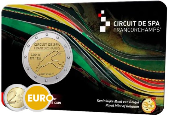 2 euros Bélgica 2025 - Spa-Francorchamps BU FDC Coincard NL