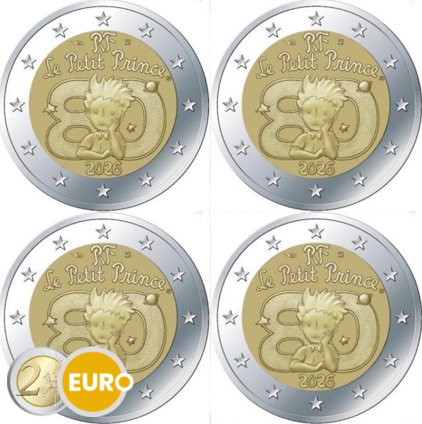 4 x 2 Euro Frankreich 2025 - Kleiner Prinz Stgl. Coincard