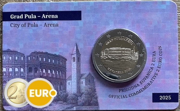 2 Euro Kroatien 2025 - Amphitheater Pula Stgl. Coincard