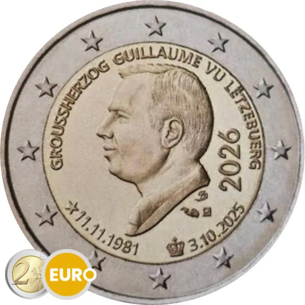 2 Euro Luxemburg 2026 - Thronbesteigung Guillaume UNZ