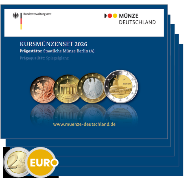 Euro set BE Proof Germany 2026 - ADFGJ + 2 euro Bremen