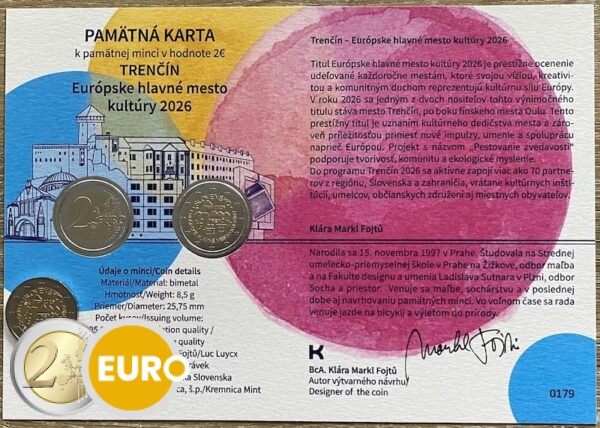 2 euro Slovakia 2026 - Trenčín UNC with certificate of authenticity