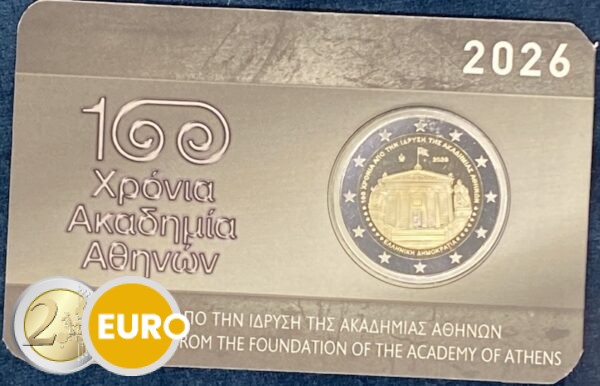 2 Euro Griechenland 2026 - Akademie von Athen Stgl. Coincard
