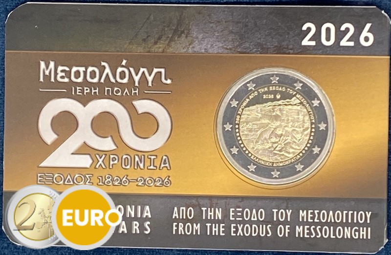 2 Euro Griechenland 2026 - Ausbruch von Messolonghi Stgl. Coincard