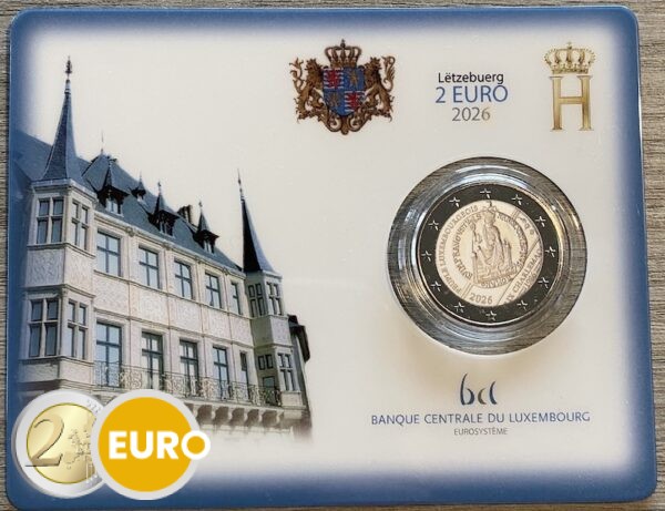 2 euro Luxembourg 2026 - Charlemagne Prize BU FDC Coincard KNM Mintmark