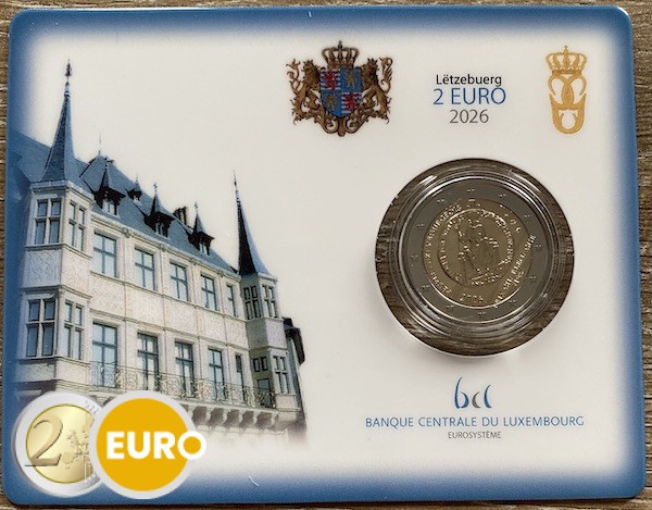 2 euros Luxembourg 2026 - Prix Charlemagne BU FDC Coincard poinçon KNM
