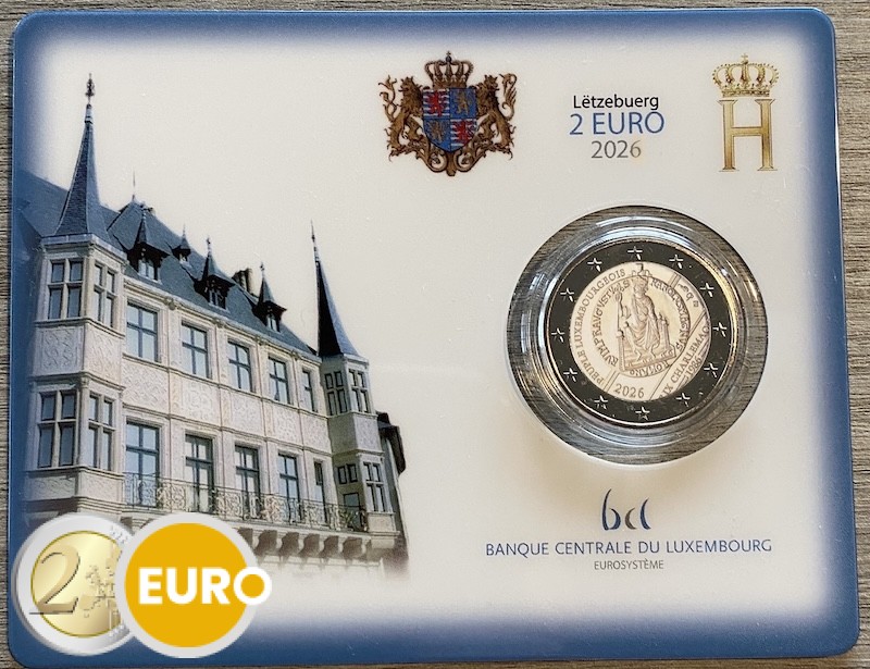 2 Euro Luxemburg 2026 - Karlspreis Stgl. Coincard Münzzeichen KNM