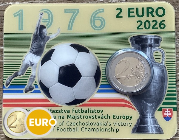 2 euros Slovaquie 2026 - Victoire Championnat d’Europe de football 1976 BU FDC Coincard